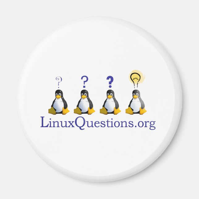 Imã Logotipo de perguntas do Linux (Frente)