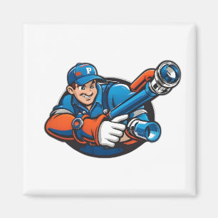 Imã logotipo de serviços de canalização