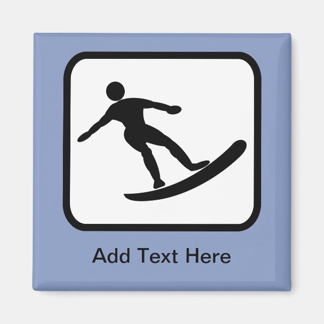 Imã Logotipo de Surfer Personalizável (Frente)