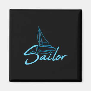 Imã Logotipo de texto de marinheiro Equipe de velejar