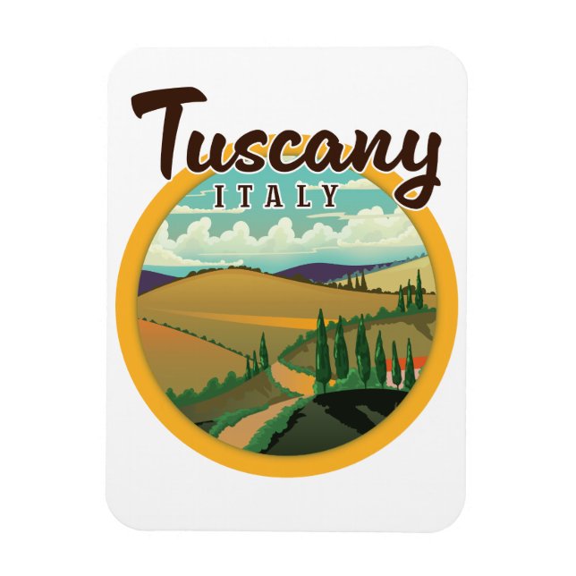 Ímã logotipo de viagem da Toscana (Vertical)
