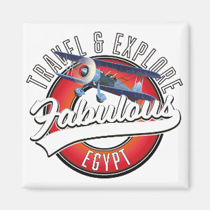 Imã Logotipo de viagem explorar o Egito fabuloso.