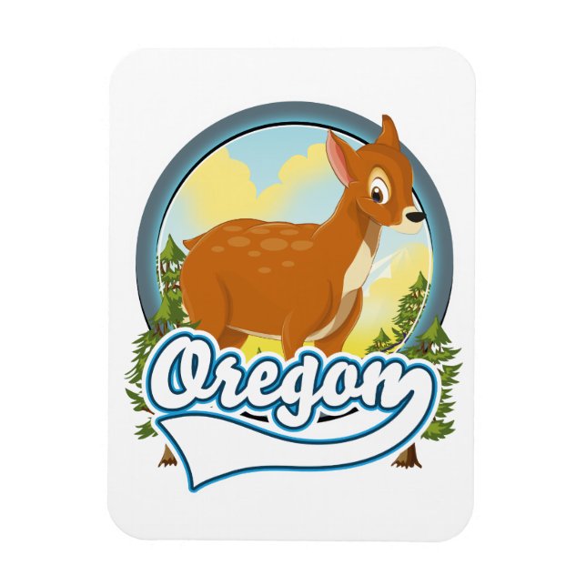 Ímã logotipo de viagem Oregon Deer (Vertical)