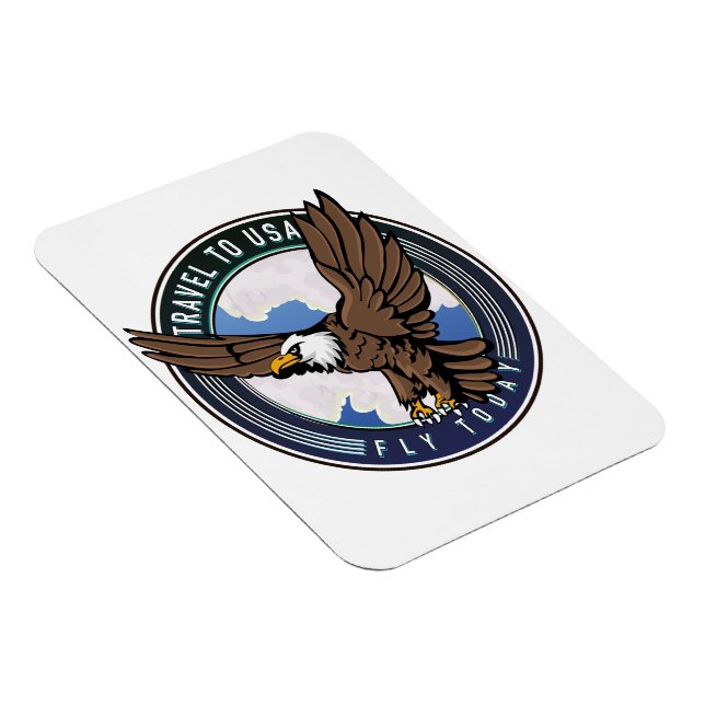 Ímã logotipo de viagem para USA Fly hoje (Lado Direito)