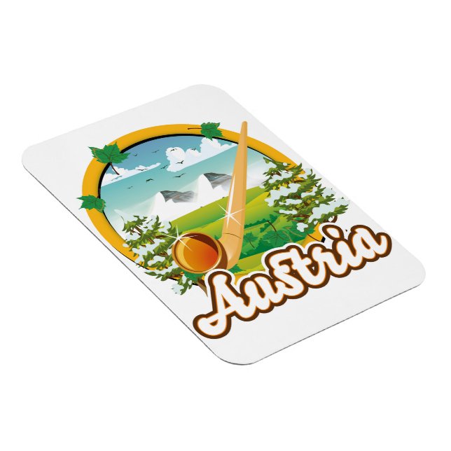 Ímã logotipo de viagem retrô da Áustria (Lado Direito)