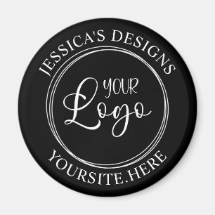 Imã Logotipo do círculo minimalista preto-e-branco