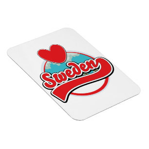 Ímã Logotipo do estilo de vintage da Suecia Love