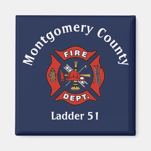Imã Logotipo do Fire Department Personalizado (Frente)