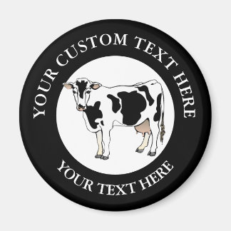 Imã Logotipo do Ícone da Vaca de Leite Personalizado