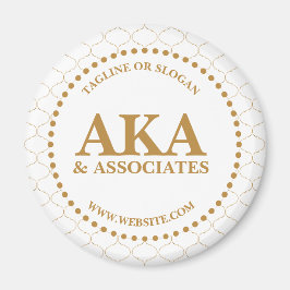 Imã Logotipo do Monograma de Negócios Dourado Trellis