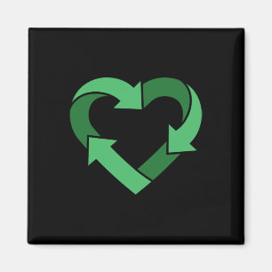 Imã Logotipo do Reciclar Vintage Cardíaco Moldado no D