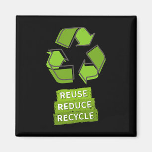 Imã Logotipo do Reciclar Vintage Earth Day Nature Plan