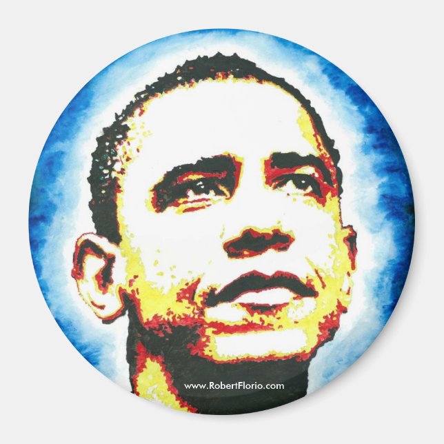 Imã Logotipo do Retrato Obama (Frente)