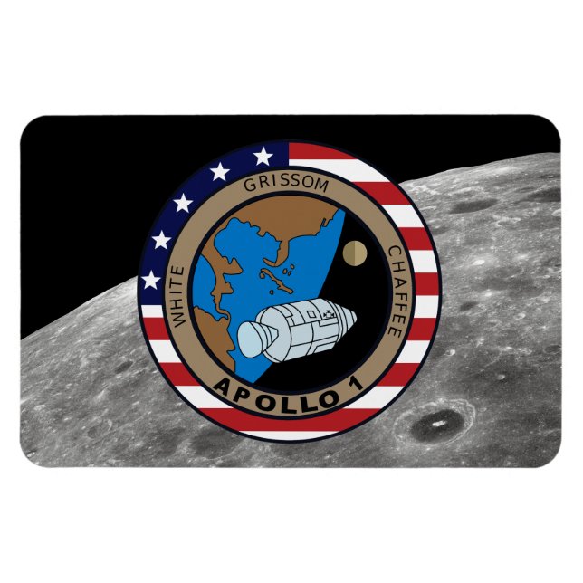 Ímã Logotipo do Símbolo da Missão Apollo 1 (Horizontal)