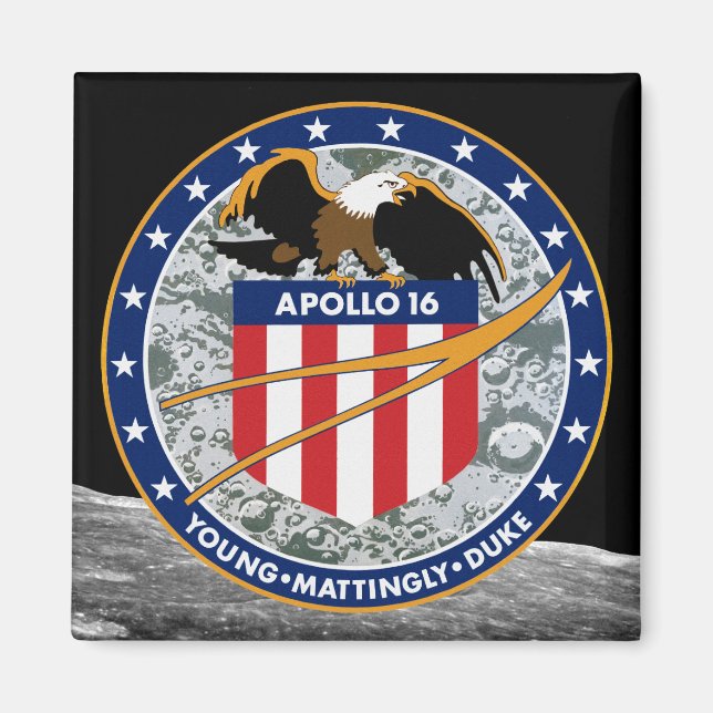 Imã Logotipo do Símbolo da Missão da NASA Apollo 16 (Frente)
