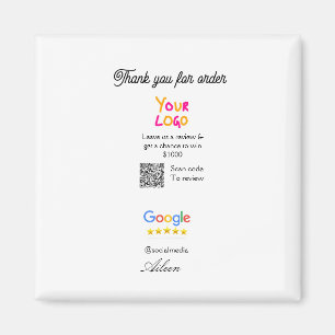Imã logotipo do site de revisão do Google código QR de