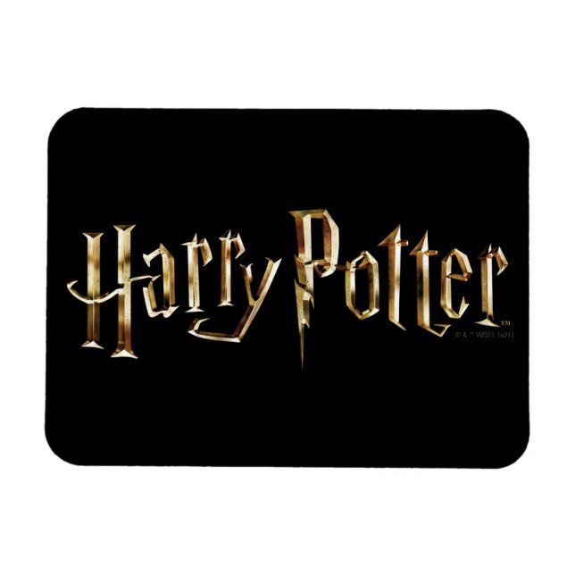 Ímã Logotipo dourado do Harry Potter (Horizontal)