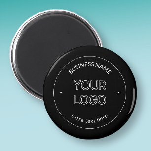 Imã Logotipo Editável e Nome da Empresa Preto