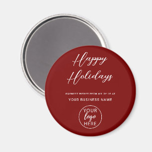 Imã Logotipo Empresarial Vermelho Festivo Personalizad