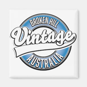 Imã Logotipo estilo vintage de Broken Hill Austrália.