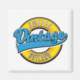 Imã Logotipo estilo vintage Gotland Suécia