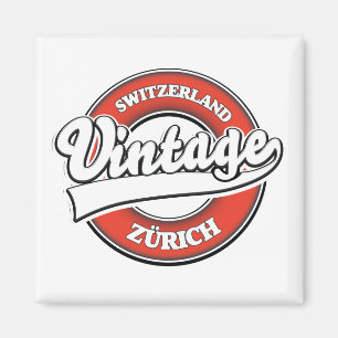 Imã logotipo estilo vintage Zurique Suíça