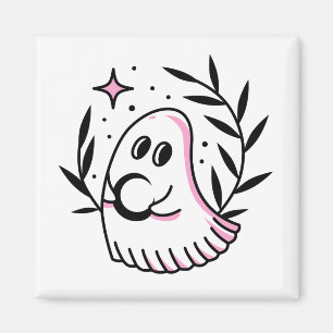 Imã Logotipo fantasma, rosa e preto