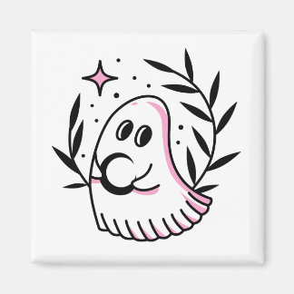 Imã Logotipo fantasma, rosa e preto