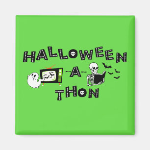 Imã Logotipo Halloweenathon com Skele Sticker