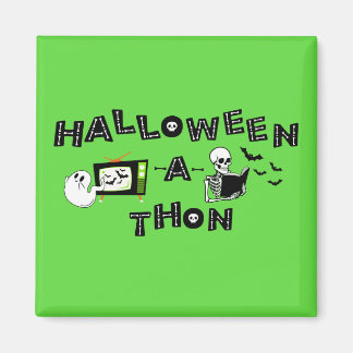 Imã Logotipo Halloweenathon com Skele Sticker