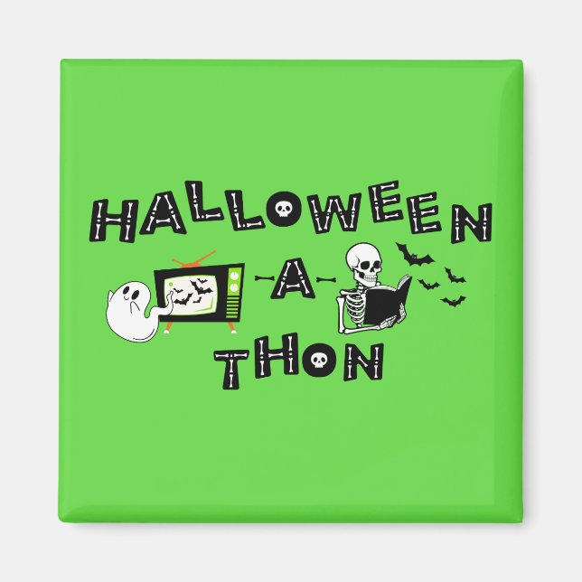 Imã Logotipo Halloweenathon com Skele Sticker (Frente)