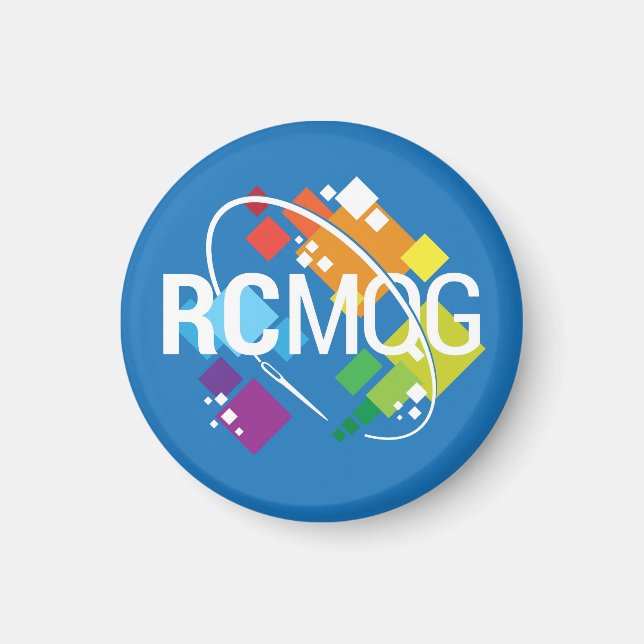 Imã Logotipo Moderno do Rocket City Quilt Guild - Pequ (Frente)