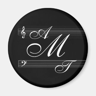 Imã logotipo monograma de músicos apaixonados