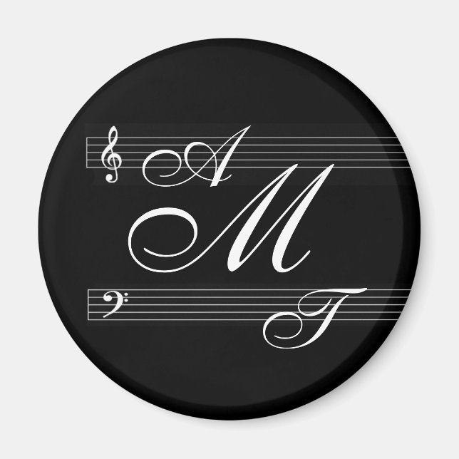 Imã logotipo monograma de músicos apaixonados (Frente)