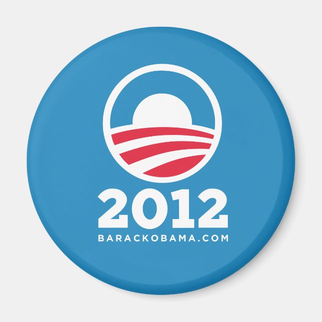 Imã Logotipo "O" Barack Obama 2012 (Azul Claro) (Frente)