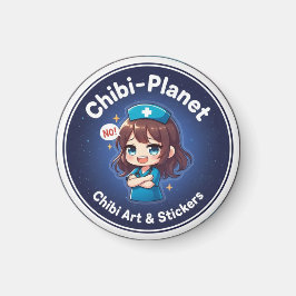 Imã Logotipo oficial da Chibi-Planet: ímã enfermeira a