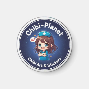 Imã Logotipo oficial da Chibi-Planet: ímã enfermeira a