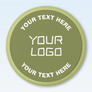 Imã Logotipo ou design carregado e texto editável em q