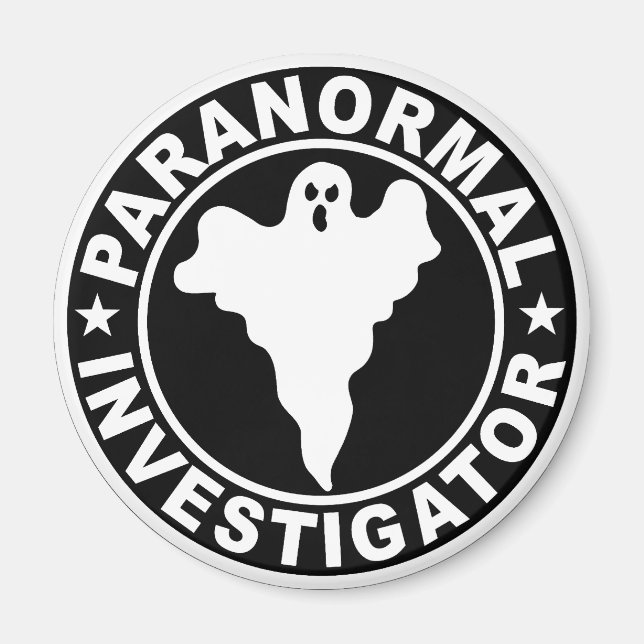 Imã Logotipo Paranormal de Investigador Fantasma Super (Frente)