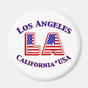 Imã Logotipo Patriótico de Los Angeles USA