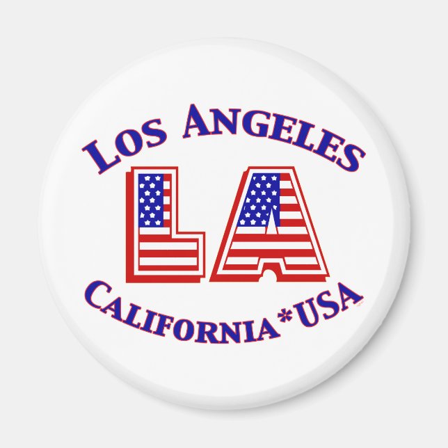 Imã Logotipo Patriótico de Los Angeles USA (Frente)