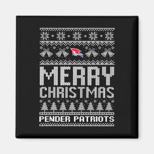 Imã Logotipo Pender Patriots Feliz Natal Ugly Sweater