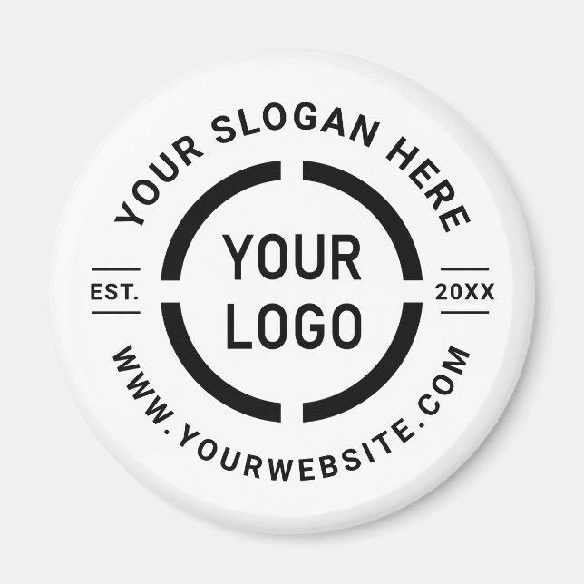 Imã Logotipo personalizado branco promocional branded (Frente)