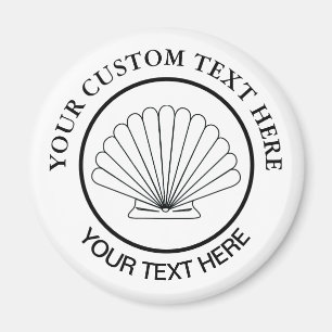 Imã Logotipo Personalizado Scallop Seashell
