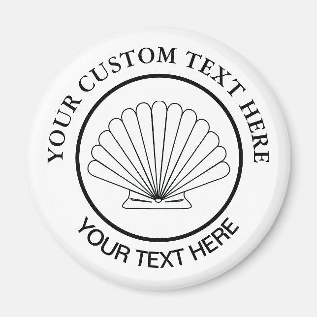 Imã Logotipo Personalizado Scallop Seashell (Frente)