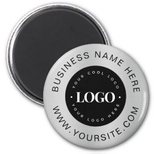 Imã Logotipo personalizado Silver Texto Empresa Empres
