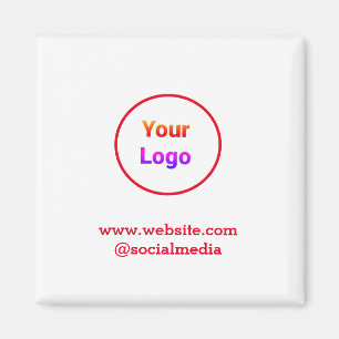 Imã Logotipo personalizado simples e elegante aqui da