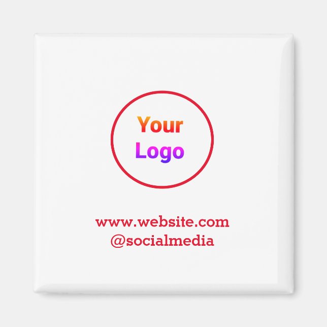 Imã Logotipo personalizado simples e elegante aqui da  (Frente)