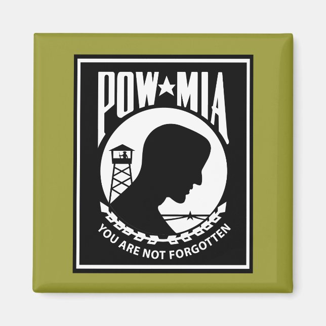 Imã Logotipo POW/MIA - Retângulo (Frente)