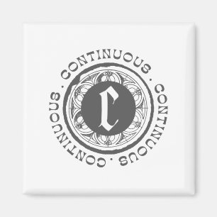 Imã logotipo preto continua